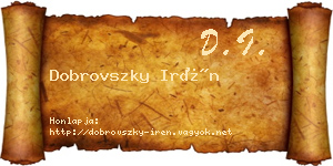Dobrovszky Irén névjegykártya