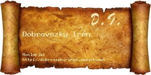 Dobrovszky Irén névjegykártya